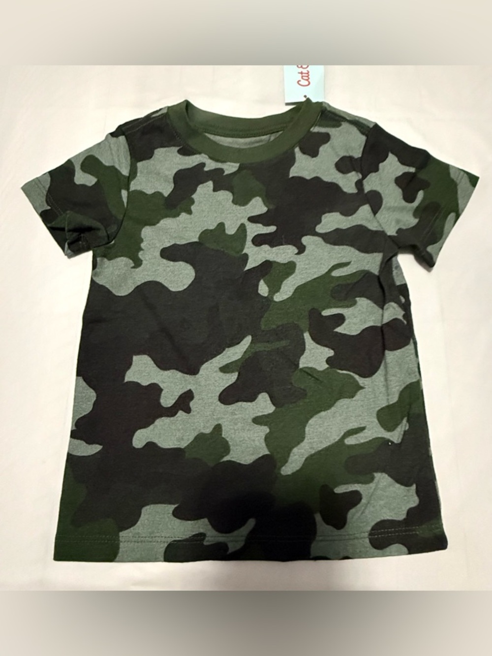 Toddler Boys Cat & Jack 18 Months Green Camouflage T Shirt Crew Neck Top NEW